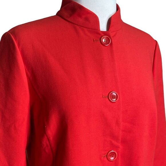 Talbots Red Jacket Size 8 Button Front - Picture 4 of 6